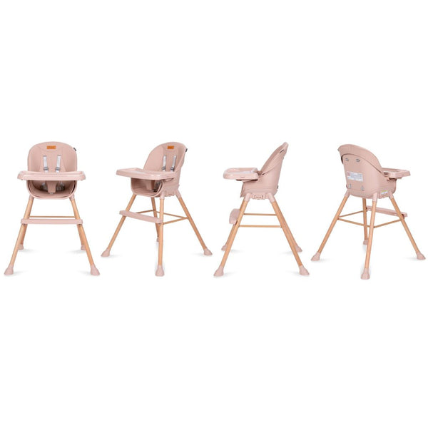 Kidwell Eatan 4in1 Highchair, Wood Pink
