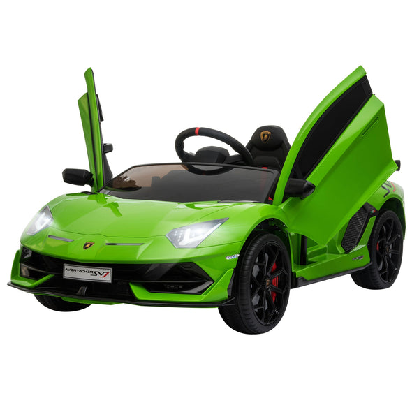 Electric Car for Children with Remote Control Lamborghini Aventador Brand, Ages 3-8 Years, Green