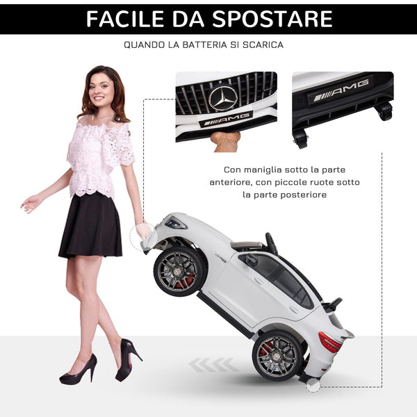 Electric Ride-On Car for Kids 3-5 Years Mercedes with Seat Belt and Remote Control, White