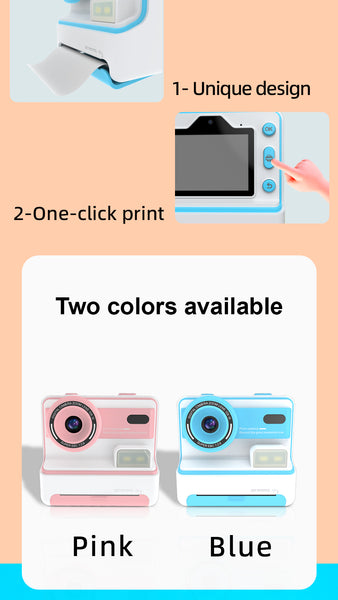 Kid's Digital Camera- Instant Print Pink/ Blue- SD CARD INCLUDED