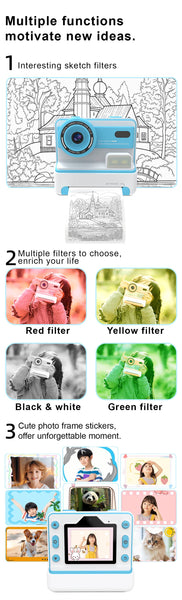 Kid's Digital Camera- Instant Print Pink/ Blue- SD CARD INCLUDED