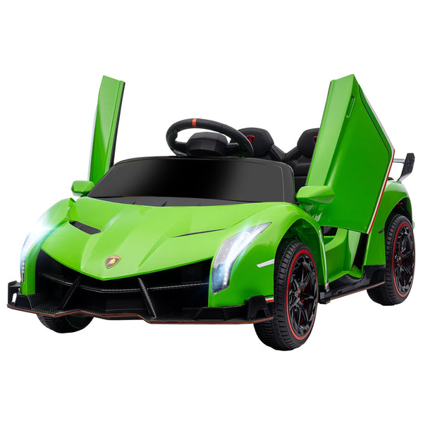 Electric Ride-On Toy Car Lamborghini Veneno 12V with Remote Control, Ages 3-6 Years, Green