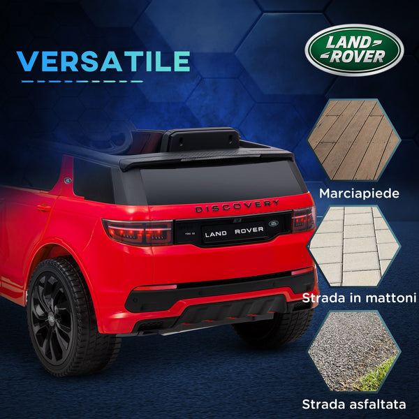 Electric Ride-On Car for Kids Licensed Land Rover with Headlights, Horn and Belt, 106x65.5x51 cm, Red