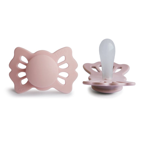 FRIGG Lucky - Symmetrical Silicone 2-Pack Pacifiers - Cream/Blush - Size 1