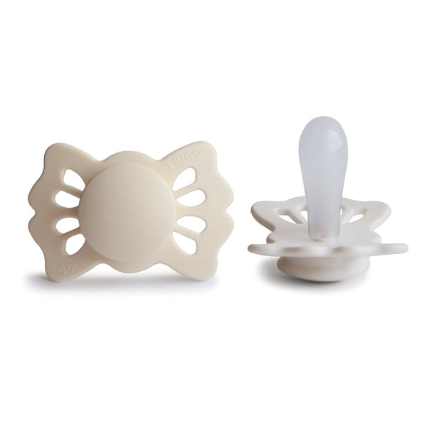 FRIGG Lucky - Symmetrical Silicone 2-Pack Pacifiers - Cream/Blush - Size 1