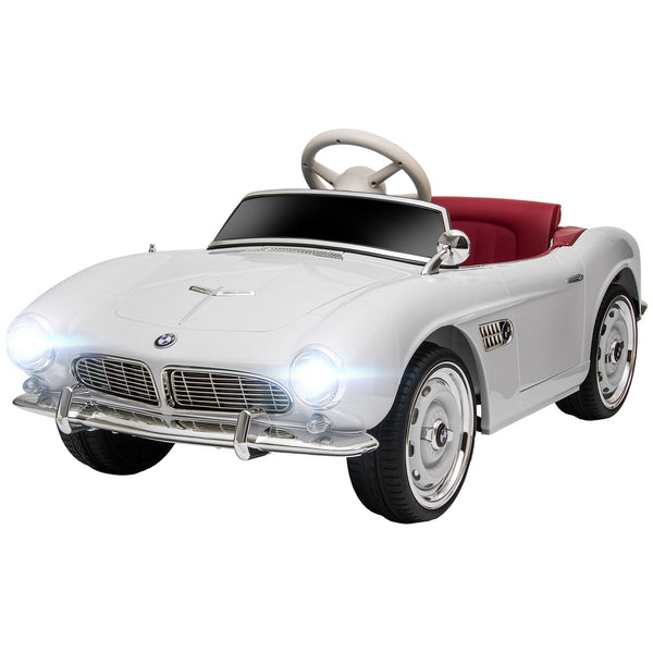 Licensed BMW 507 2-Door Electric Ride-On Toy Car with Horn and Remote Control, 115x55x47cm, White