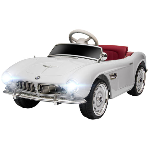 Licensed BMW 507 2-Door Electric Ride-On Toy Car with Horn and Remote Control, 115x55x47cm, White