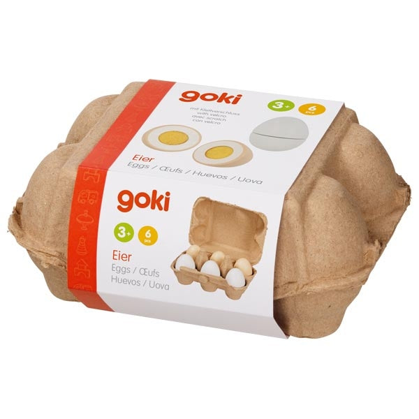 Goki Eggs with Velcro in Egg Cardboard (6 pieces)