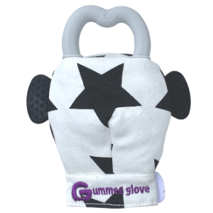 Gummee Glove Teething Mitten & Heart Shaped Ring, Black & White