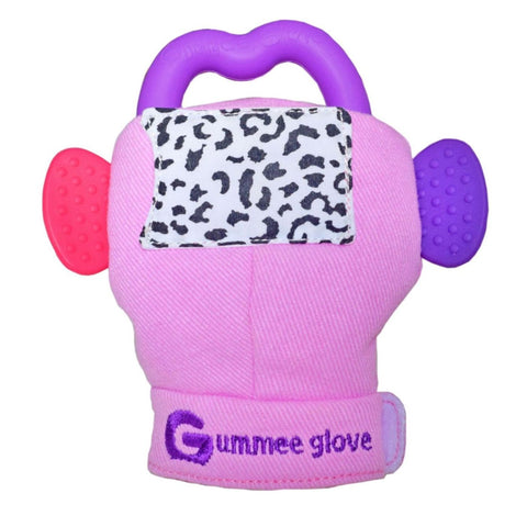 Gummee Glove Teething Mitten & Heart Shaped Ring, Pink