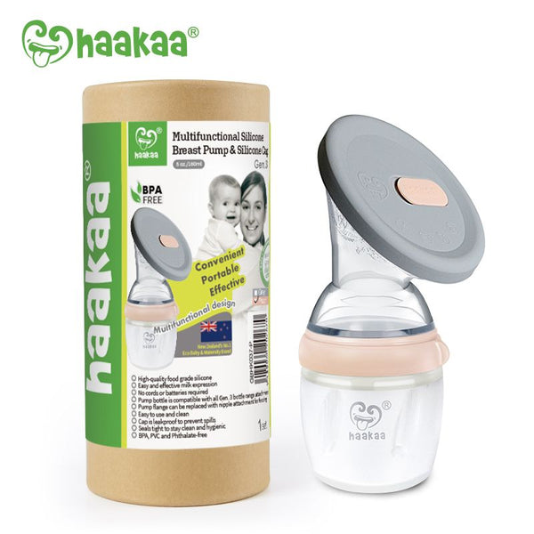Haakaa Generation 3 Silicone Breast Pump 160ml & Silicone Cap Set