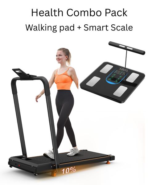 Health COMBO OFFER 1- Mum's Walking/Running Pad with foldable handle Bar+ SMART SCALE- PRE ORDER