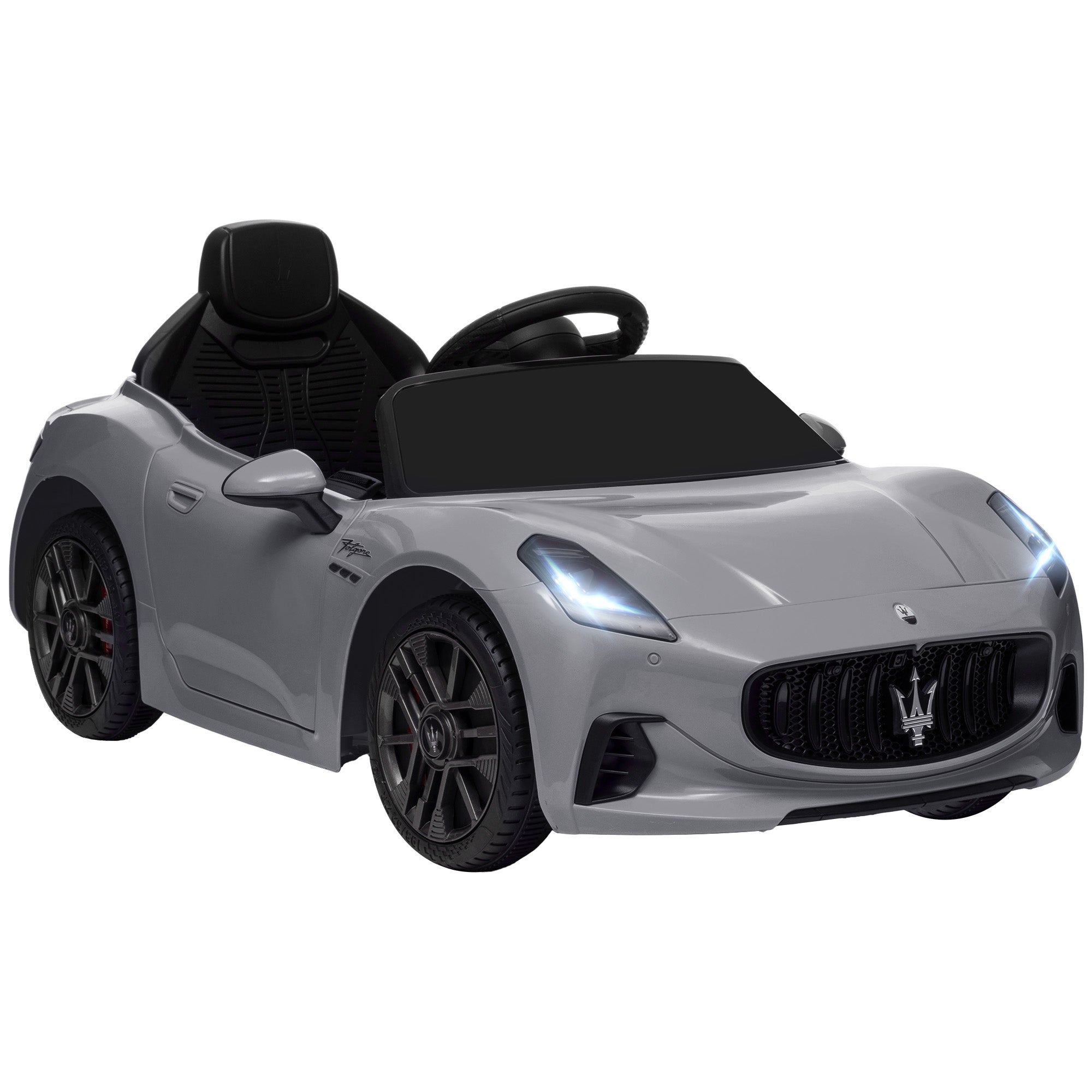 12V Maserati Gran Turismo Folgore Children's Car with Remote Control, Age 3-5 Years, Grey