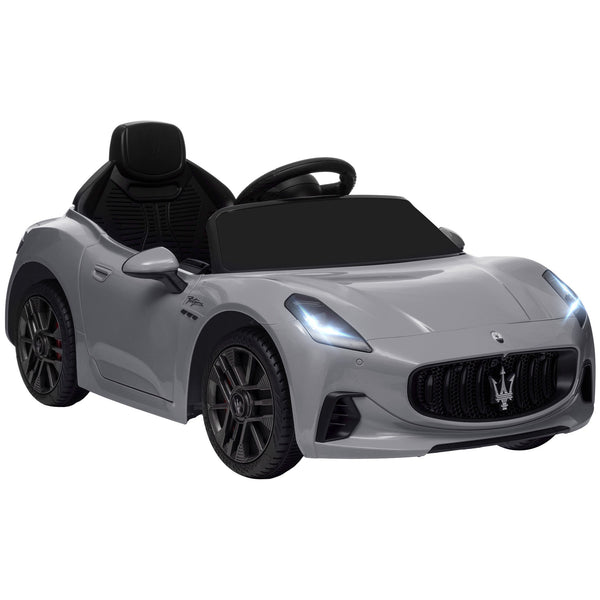 12V Maserati Gran Turismo Folgore Children's Car with Remote Control, Age 3-5 Years, Grey