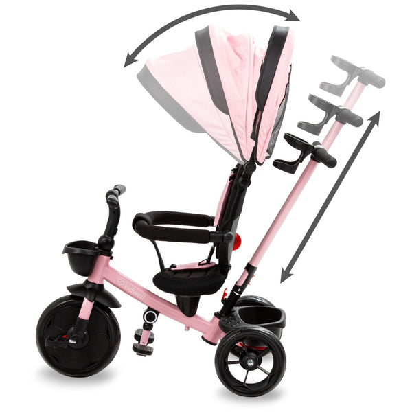 Kidwell Axel Foldable Trike with Rotating Seat, Charmy Pink