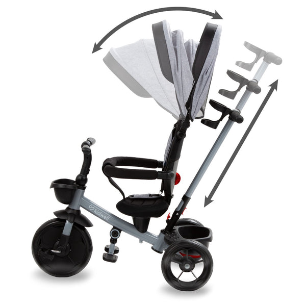 Kidwell Axel Foldable Trike with Rotating Seat, Titanium Grey