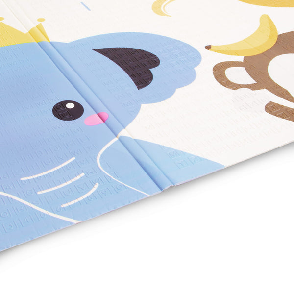 Kidwell BUNDLE: Fanko Extra Large Playpen, Grey + Inda Folding Educational Play Mat, Animals (180 x 200 cm)