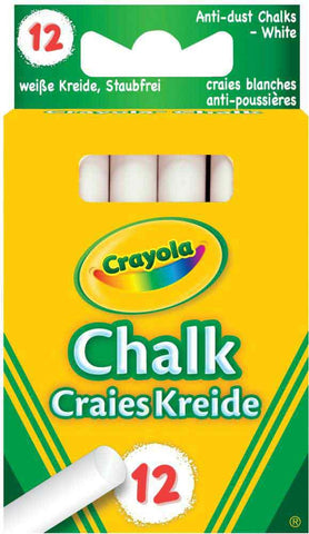 Crayola Anti-Dust Chalk, White (12-pack)