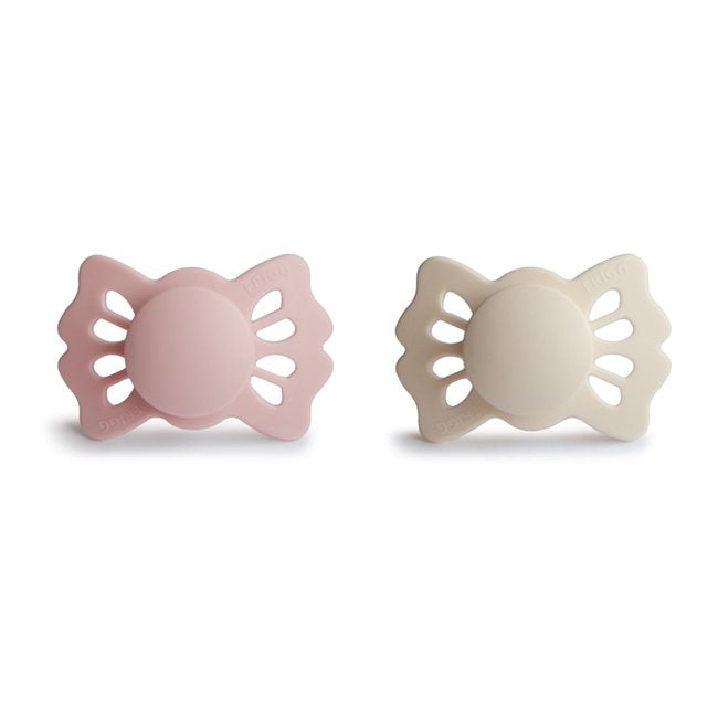 FRIGG Lucky - Symmetrical Silicone 2-Pack Pacifiers - Cream/Blush - Size 1