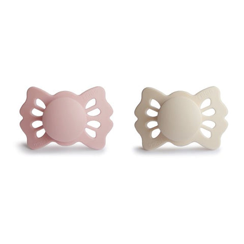 FRIGG Lucky - Symmetrical Silicone 2-Pack Pacifiers - Cream/Blush - Size 1