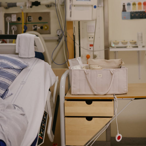 Mushie Diaper Caddy- Blue Flowers