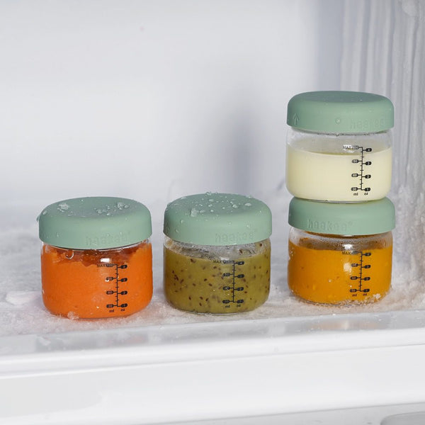 Haakaa Airtight Silicone Lid Glass Jar Set – Mixed (6-pack)