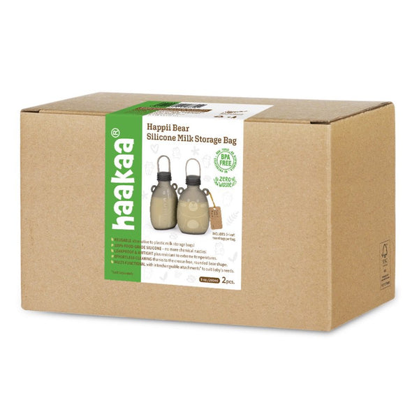 Haakaa Happii Bear Silicone Milk Storage Bags (260ml) (2-pack)