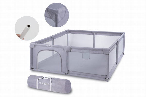 Playpen Bundle BUNDLE: Extra Large Playpen, Grey + PIRA Foldable & Reversible Extra Large Play Mat(200 x 180 cm)