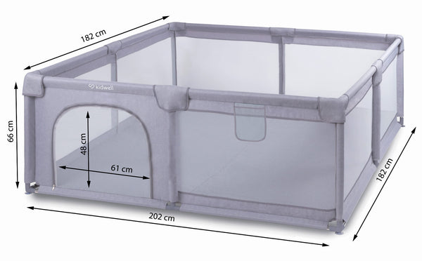 Playpen Bundle BUNDLE: Extra Large Playpen, Grey + PIRA Foldable & Reversible Extra Large Play Mat(200 x 180 cm)