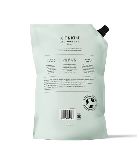 Kit & Kin All Purpose Cleaner, Citrus Refill Pouch (1000ml)