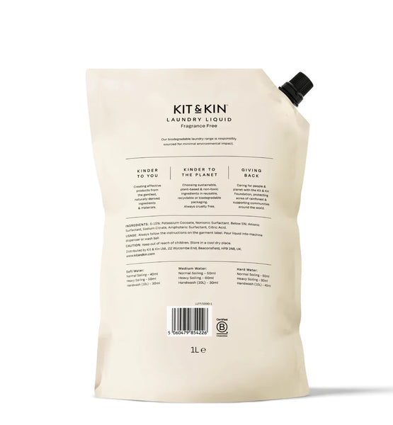 Kit & Kin Laundry Liquid, Fragrance Free (1000ml)