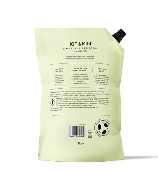 Kit & Kin Limescale Remover, Fragrance Free Refill Pouch (1000ml)