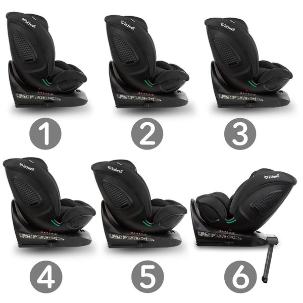 Kidwell Gocar i-Size 360° Rotating Car Seat, Black