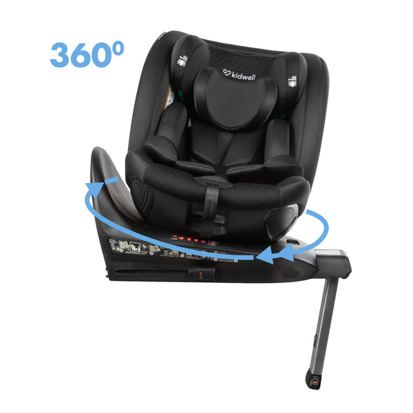Kidwell Gocar i-Size 360° Rotating Car Seat, Black
