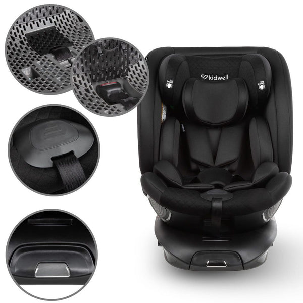 Kidwell Gocar i-Size 360° Rotating Car Seat, Black