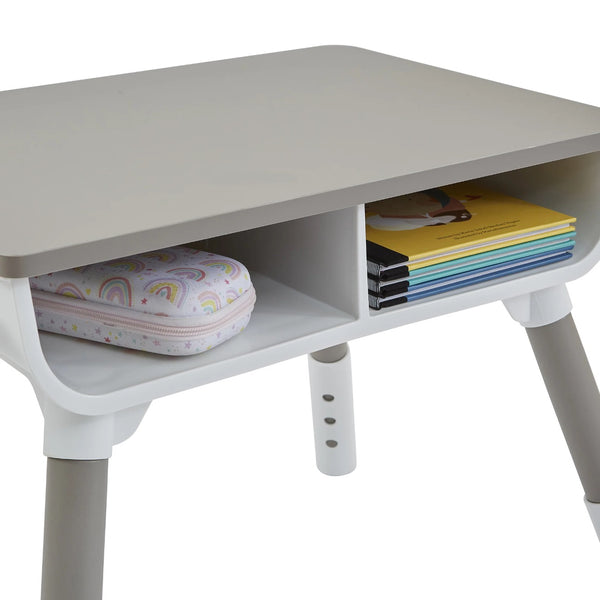 Liberty House Kids’ Scandi Height Adjustable Table and Chair Set- Gray