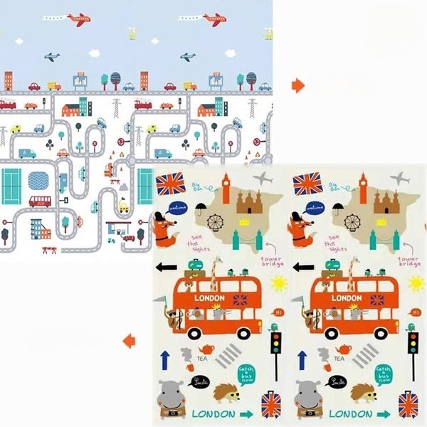 Playpen Bundle BUNDLE: Extra Large Playpen, Grey + PIRA Foldable & Reversible Extra Large Play Mat(200 x 180 cm)