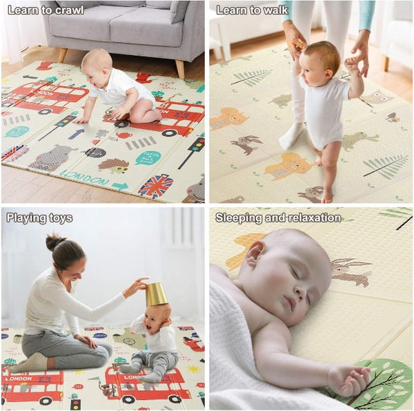 Playpen Bundle BUNDLE: Extra Large Playpen, Grey + PIRA Foldable & Reversible Extra Large Play Mat(200 x 180 cm)