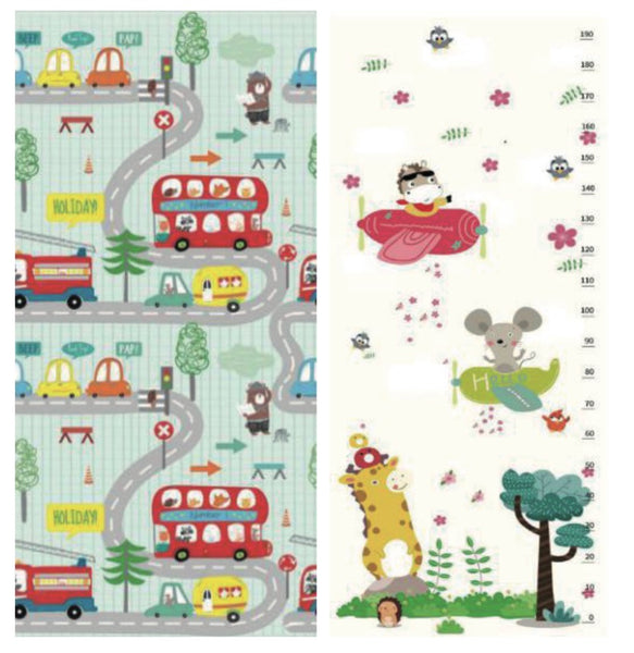 PIRA Foldable & Reversible Extra Large Play Mat, Holiday / Height Chart
