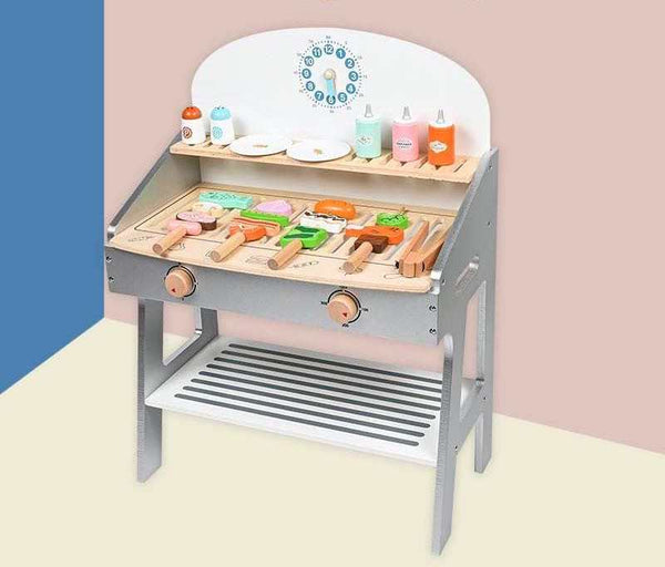 PIRA Wooden BBQ Grill Play Set with Accessories