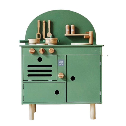 PIRA Kienvy Wooden Play Kitchen with Accessories, Green