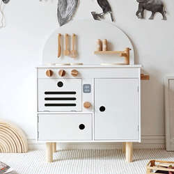 PIRA Kienvy Wooden Play Kitchen with Accessories, White