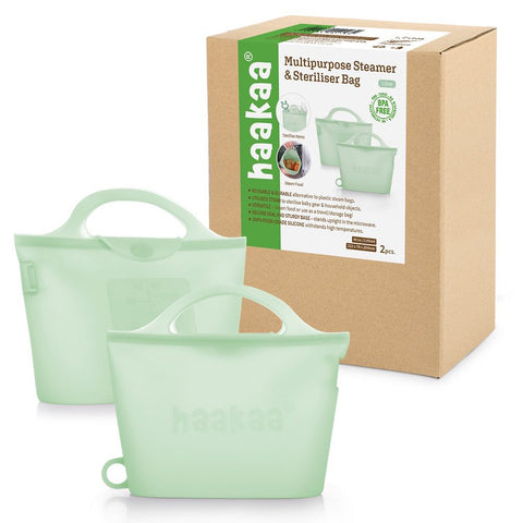 Haakaa Multipurpose Steamer & Steriliser Bags 2-Pack (1.25L)