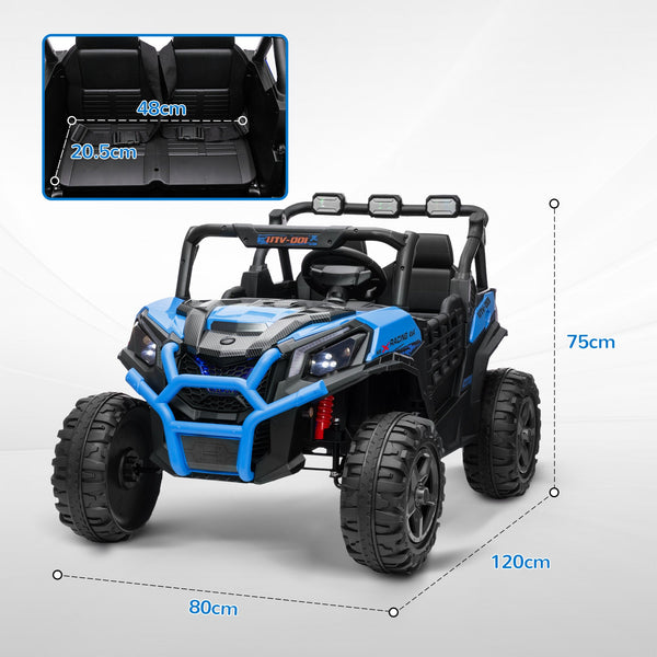24V 2-Seater Electric Ride-On Car for Kids with Remote Control and 3 Speeds, Ages 3-8 Years, Blue