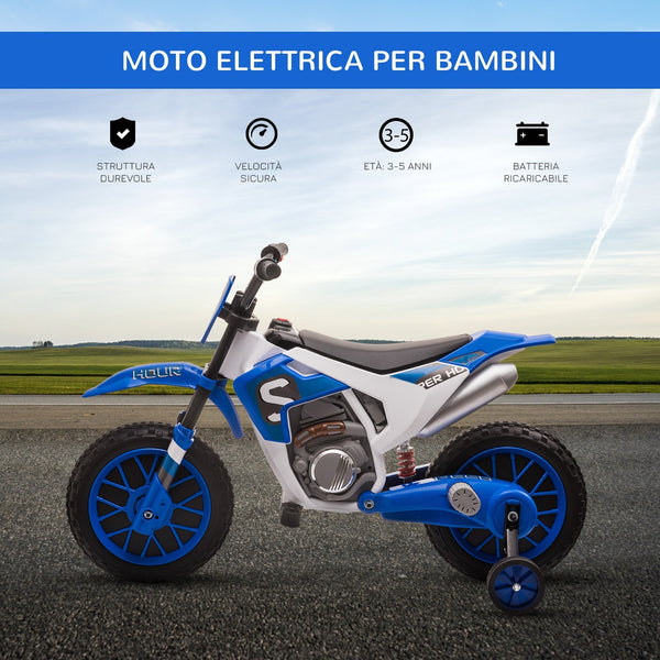 electric cross motorcycle for children for 3-5 years - blue