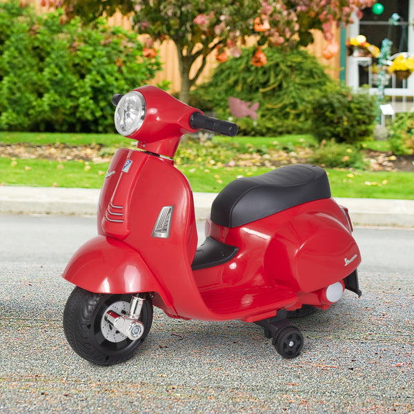 Officially Licensed Kids' Electric Scooter, 6V Battery, Headlights and Horn, for Children 18-36 Months, Red, 66.5x38x52cm