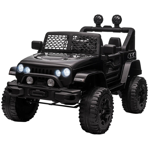 Electric Ride-On Car for Kids 3-6 Years 12V with Remote Control, Headlights and Horn, 100x64. 2x71 cm, Black