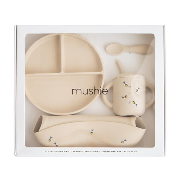 Mushie Silicone Feeding Toddler Set - Bees