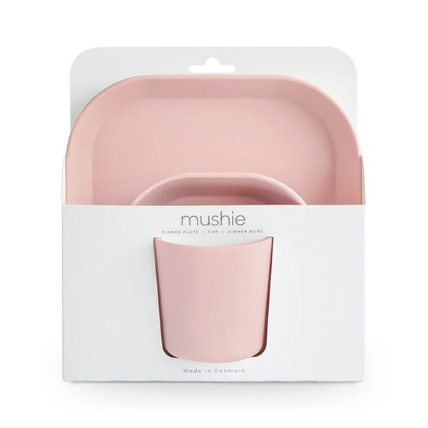 Mushie Dinner set- square- Blush