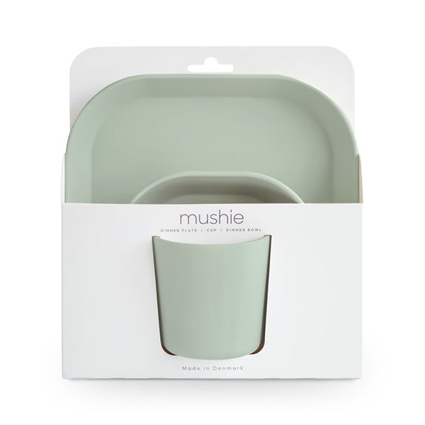 Mushie Dinner set- square-Sage
